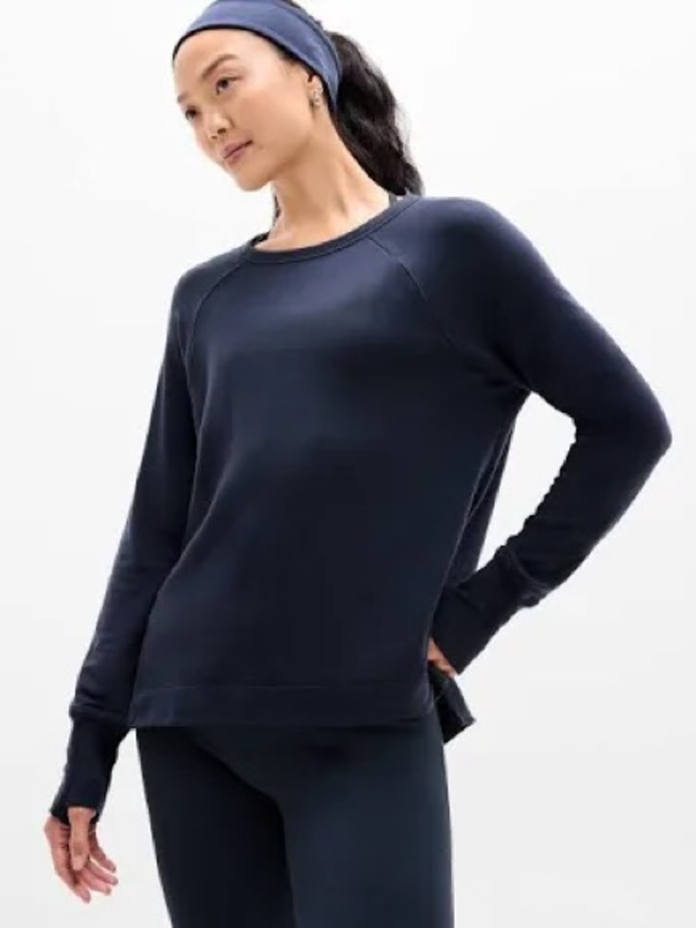 Athleta black Crewneck Pullover Sweater